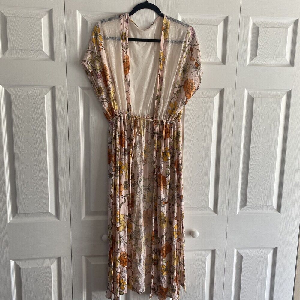 3rd + Malt Duster Floral Festival‎ Large Lace Bohemian Indie Hippie Duster Slit